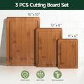 Bamboo Cutting Board for Kitchen - Crack-Resistant Wood Chopping Boards with Deep Juice Grooves, Pre-Oiled Butcher Block for Meat, Vegetables & Cheese, Carbonized